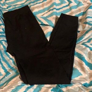 Pink rose fleece leggings